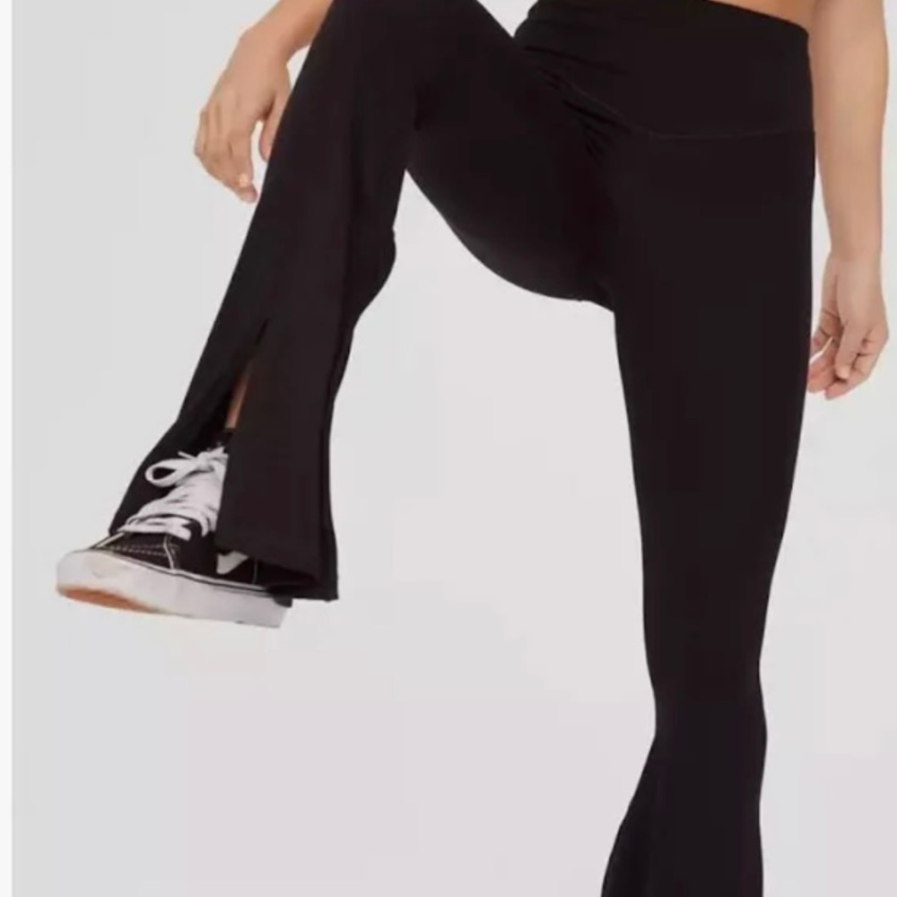 Aerie OFFLINE High rise flare leggings with slits